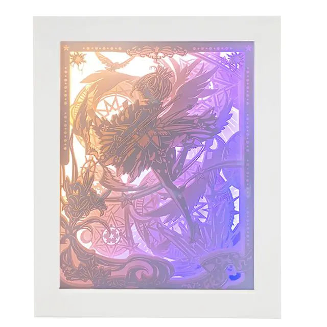 Creative Paper Cut Light with 3D Frame for Gifts