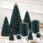 9Pcs Mini Christmas Trees Christmas Decor 5 Sizes Christmas Tree Bottle Brush Trees Christmas Table Decorations (Conventional Ellipse Circle)