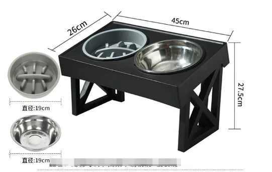 Elevated Slow-Feed Dog Bowl