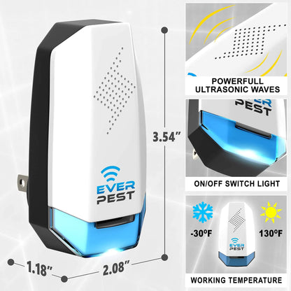 Ultrasonic Pest Conttol Plug in 2 Pack Electronic Insect Defender Roach Bed Bug