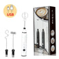 Cordless Milk Frother Set with USB Rechargeable Whisk