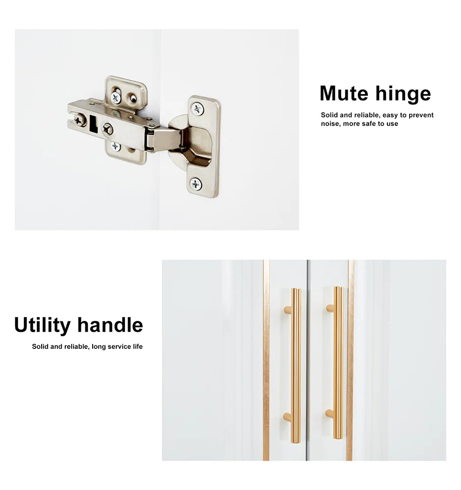 White Bedroom Wardrobe Closet Freestanding Clothes Storage  Organizer