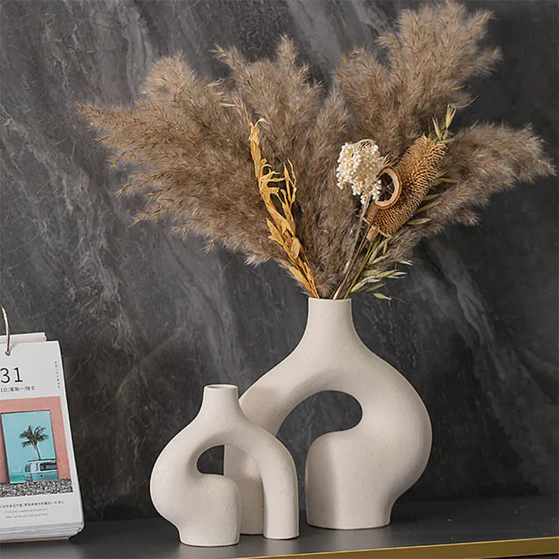 Nordic Ceramic Vase - Creative Home Decor for Dried Flowers