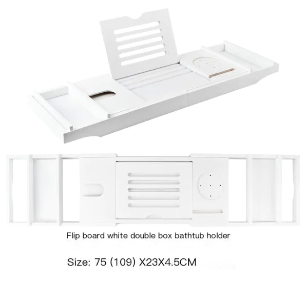 Expandable Non-Slip Bamboo Bathtub Storage Rack