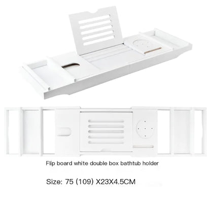 Expandable Non-Slip Bamboo Bathtub Storage Rack