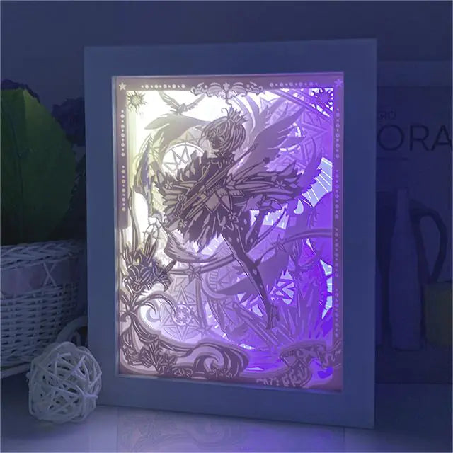 Creative Paper Cut Light with 3D Frame for Gifts